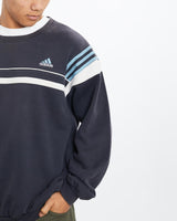 Vintage, Adidas, Sweatshirt, The Real Deal, size large, colour Navy, newtown, sydney, australia, thrift store, opshop, preloved, secondhand, sustainable, retro, antique, 70s, 80s, 90s, 2000s, 00s, fashion, clothing, streetwear, trendy, garment, style, boutique, store, shop, archive, sale, cheap, best, top, Sweats and hoodies