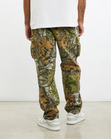 Vintage, Mossy, Oak, Realtree, Camo, Double, Knee', Cargo, Pants, The Real Deal, size 35", colour Green, newtown, sydney, australia, thrift store, opshop, preloved, secondhand, sustainable, retro, antique, 70s, 80s, 90s, 2000s, 00s, fashion, clothing, streetwear, trendy, garment, style, boutique, store, shop, archive, sale, cheap, best, top, Pants