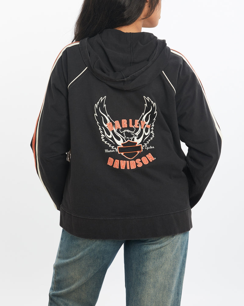 Vintage Harley Davidson Hooded Sweatshirt <br>S , The Real Deal , newtown, sydney, australia, thrift store, opshop, preloved, secondhand, sustainable, retro, antique, 70s, 80s, 90s, 2000s, 00s, fashion, clothing, streetwear, trendy, garment, style, boutique, store, shop, archive, sale, cheap, best, top