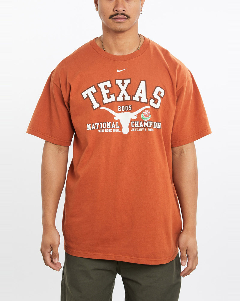 Vintage, Nike, NCAA, Texas, Longhorns, Tee, The Real Deal, size large, colour Brown, newtown, sydney, australia, thrift store, opshop, preloved, secondhand, sustainable, retro, antique, 70s, 80s, 90s, 2000s, 00s, fashion, clothing, streetwear, trendy, garment, style, boutique, store, shop, archive, sale, cheap, best, top, T-Shirts