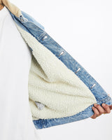 Vintage, Wrangler, Sherpa, Lined, Denim, Jacket, The Real Deal, size extra large, colour Blue, newtown, sydney, australia, thrift store, opshop, preloved, secondhand, sustainable, retro, antique, 70s, 80s, 90s, 2000s, 00s, fashion, clothing, streetwear, trendy, garment, style, boutique, store, shop, archive, sale, cheap, best, top, Jackets