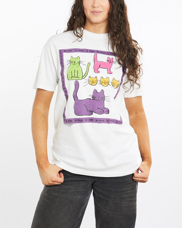 Vintage, 90s, Le, Mew', Cat, Tee, The Real Deal, size medium, colour White, newtown, sydney, australia, thrift store, opshop, preloved, secondhand, sustainable, retro, antique, 70s, 80s, 90s, 2000s, 00s, fashion, clothing, streetwear, trendy, garment, style, boutique, store, shop, archive, sale, cheap, best, top, T-Shirts