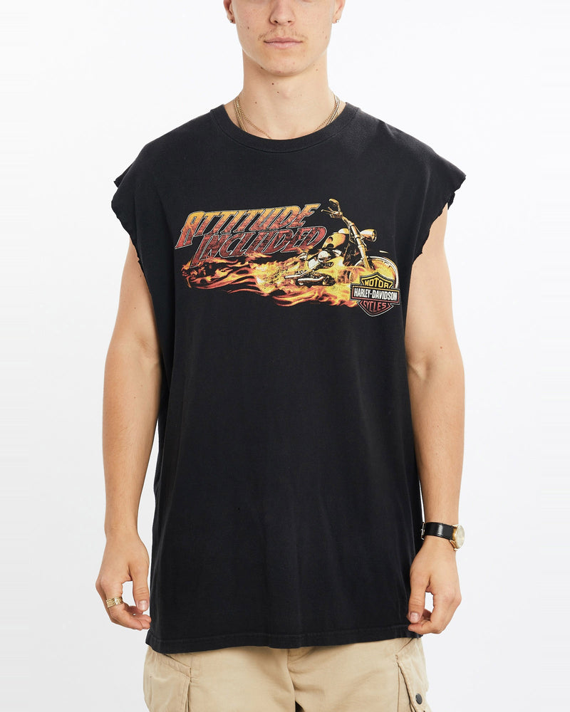 Vintage, Harley, Davidson, Tank, The Real Deal, size extra large, colour Black, newtown, sydney, australia, thrift store, opshop, preloved, secondhand, sustainable, retro, antique, 70s, 80s, 90s, 2000s, 00s, fashion, clothing, streetwear, trendy, garment, style, boutique, store, shop, archive, sale, cheap, best, top, T-Shirts