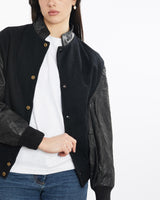 Vintage, 90s, Varsity, Jacket, The Real Deal, size medium, colour Black, newtown, sydney, australia, thrift store, opshop, preloved, secondhand, sustainable, retro, antique, 70s, 80s, 90s, 2000s, 00s, fashion, clothing, streetwear, trendy, garment, style, boutique, store, shop, archive, sale, cheap, best, top, Jackets