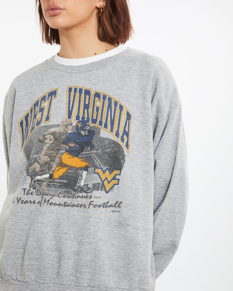 Vintage 1997 NCAA West Virginia Mountaineers Sweatshirt <br>M , The Real Deal , newtown, sydney, australia, thrift store, opshop, preloved, secondhand, sustainable, retro, antique, 70s, 80s, 90s, 2000s, 00s, fashion, clothing, streetwear, trendy, garment, style, boutique, store, shop, archive, sale, cheap, best, top