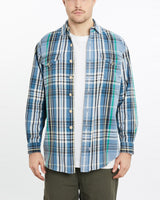 Vintage, 90s, Polo, Ralph, Lauren, Flannelette, Button, Up, Shirt, The Real Deal, size extra large, colour Blue, newtown, sydney, australia, thrift store, opshop, preloved, secondhand, sustainable, retro, antique, 70s, 80s, 90s, 2000s, 00s, fashion, clothing, streetwear, trendy, garment, style, boutique, store, shop, archive, sale, cheap, best, top, Shirts