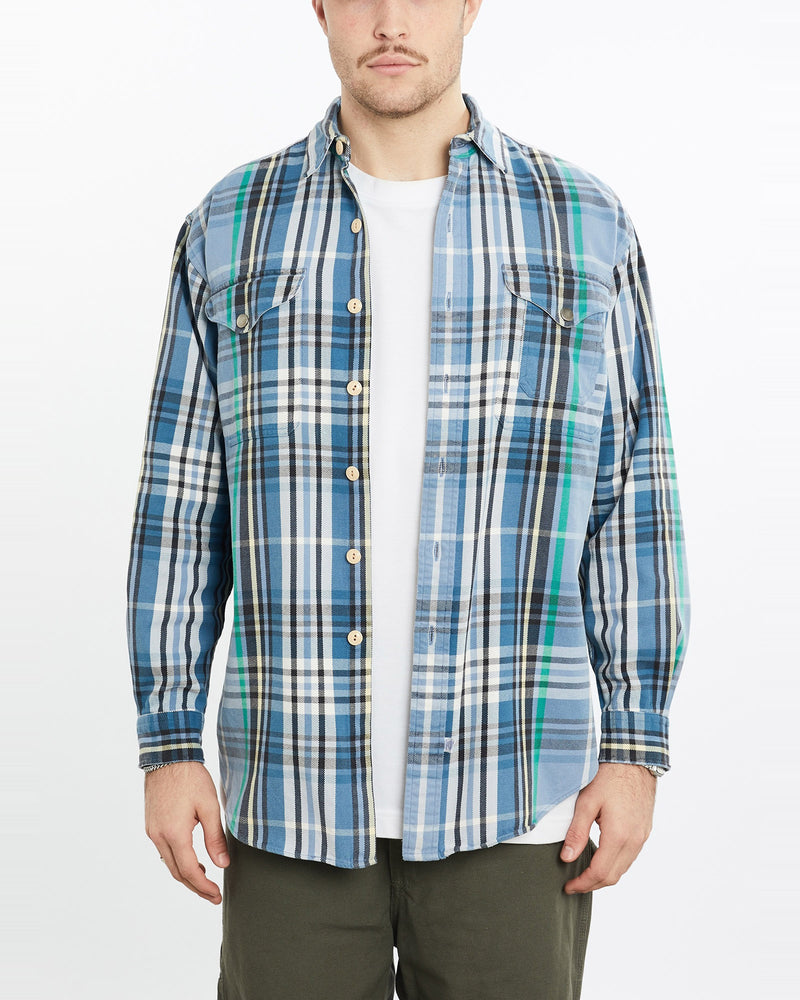 Vintage, 90s, Polo, Ralph, Lauren, Flannelette, Button, Up, Shirt, The Real Deal, size extra large, colour Blue, newtown, sydney, australia, thrift store, opshop, preloved, secondhand, sustainable, retro, antique, 70s, 80s, 90s, 2000s, 00s, fashion, clothing, streetwear, trendy, garment, style, boutique, store, shop, archive, sale, cheap, best, top, Shirts