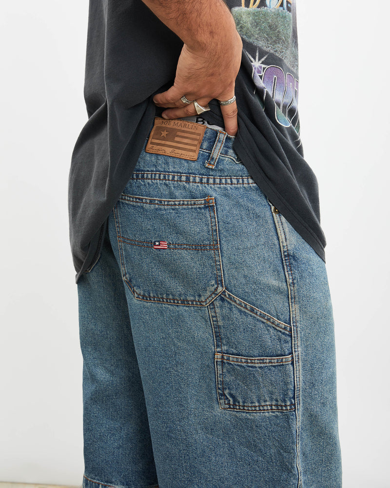 Vintage Joe Marlin Denim Carpenter Shorts <br>37" , The Real Deal , newtown, sydney, australia, thrift store, opshop, preloved, secondhand, sustainable, retro, antique, 70s, 80s, 90s, 2000s, 00s, fashion, clothing, streetwear, trendy, garment, style, boutique, store, shop, archive, sale, cheap, best, top