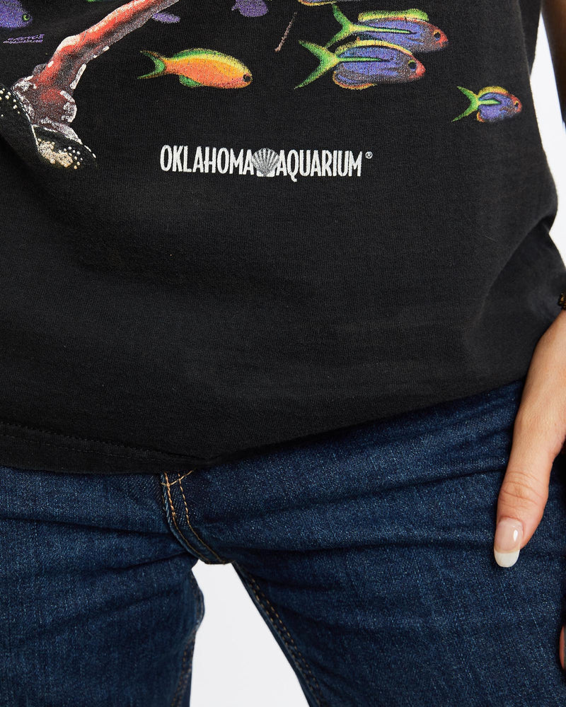 Vintage, 90s, Oklahoma, Aquarium, Seahorse, Wildlife, Tee, The Real Deal, size medium, colour Black, newtown, sydney, australia, thrift store, opshop, preloved, secondhand, sustainable, retro, antique, 70s, 80s, 90s, 2000s, 00s, fashion, clothing, streetwear, trendy, garment, style, boutique, store, shop, archive, sale, cheap, best, top, T-Shirts