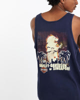 Vintage, Harley, Davidson, Tank, The Real Deal, size large, colour Navy, newtown, sydney, australia, thrift store, opshop, preloved, secondhand, sustainable, retro, antique, 70s, 80s, 90s, 2000s, 00s, fashion, clothing, streetwear, trendy, garment, style, boutique, store, shop, archive, sale, cheap, best, top, T-Shirts