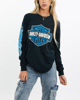 Vintage, Harley, Davidson, Long, Sleeve, Tee, The Real Deal, size small, colour Black, newtown, sydney, australia, thrift store, opshop, preloved, secondhand, sustainable, retro, antique, 70s, 80s, 90s, 2000s, 00s, fashion, clothing, streetwear, trendy, garment, style, boutique, store, shop, archive, sale, cheap, best, top, T-Shirts