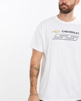 Vintage, Chevrolet, Racing, Tee, The Real Deal, size extra large, colour White, newtown, sydney, australia, thrift store, opshop, preloved, secondhand, sustainable, retro, antique, 70s, 80s, 90s, 2000s, 00s, fashion, clothing, streetwear, trendy, garment, style, boutique, store, shop, archive, sale, cheap, best, top, T-Shirts