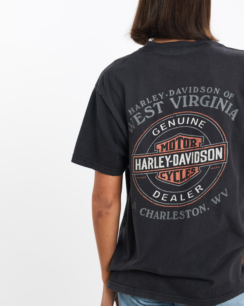 Vintage, Harley, Davidson, Tee, The Real Deal, size small, colour Black, newtown, sydney, australia, thrift store, opshop, preloved, secondhand, sustainable, retro, antique, 70s, 80s, 90s, 2000s, 00s, fashion, clothing, streetwear, trendy, garment, style, boutique, store, shop, archive, sale, cheap, best, top, T-Shirts