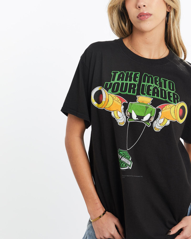 Vintage, Harley, Davidson, Looney, Tunes, Tee, The Real Deal, size extra small, colour Black, newtown, sydney, australia, thrift store, opshop, preloved, secondhand, sustainable, retro, antique, 70s, 80s, 90s, 2000s, 00s, fashion, clothing, streetwear, trendy, garment, style, boutique, store, shop, archive, sale, cheap, best, top, T-Shirts