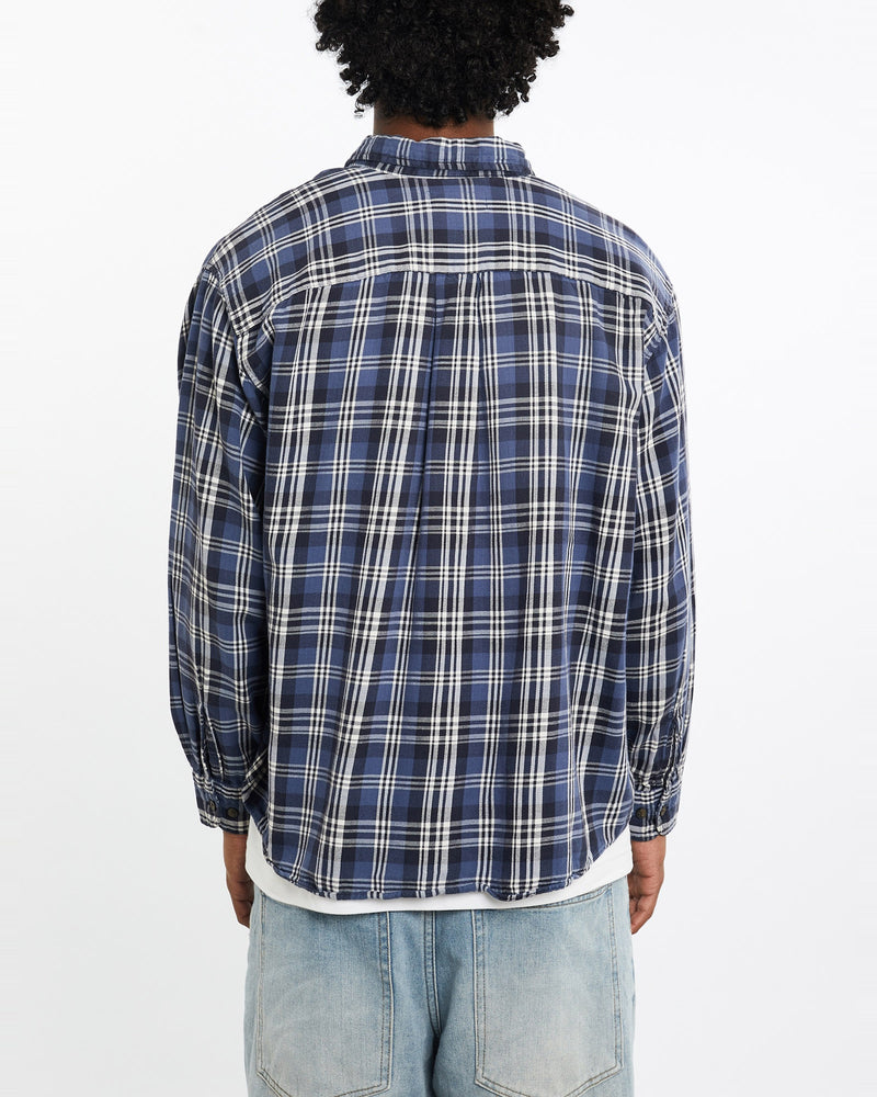 Vintage, 90s, Polo, Ralph, Lauren, Flannelette, Button, Up, Shirt, The Real Deal, size large, colour Navy, newtown, sydney, australia, thrift store, opshop, preloved, secondhand, sustainable, retro, antique, 70s, 80s, 90s, 2000s, 00s, fashion, clothing, streetwear, trendy, garment, style, boutique, store, shop, archive, sale, cheap, best, top, Shirts