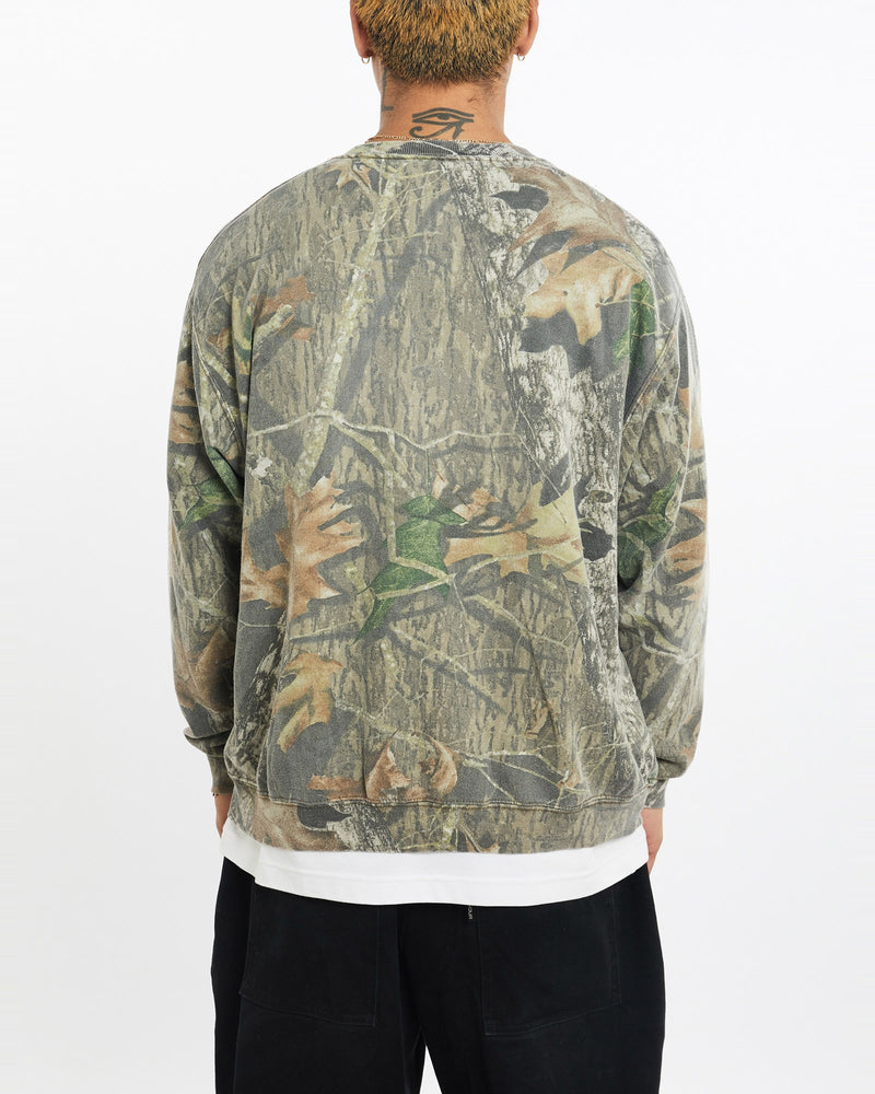 Vintage, 90s, Realtree, Camo, Sweatshirt, The Real Deal, size extra large, colour Brown, newtown, sydney, australia, thrift store, opshop, preloved, secondhand, sustainable, retro, antique, 70s, 80s, 90s, 2000s, 00s, fashion, clothing, streetwear, trendy, garment, style, boutique, store, shop, archive, sale, cheap, best, top, Sweats and hoodies