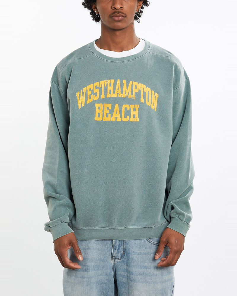Vintage, 90s, Westhampton, Beach, Sweatshirt, The Real Deal, size large, colour Green, newtown, sydney, australia, thrift store, opshop, preloved, secondhand, sustainable, retro, antique, 70s, 80s, 90s, 2000s, 00s, fashion, clothing, streetwear, trendy, garment, style, boutique, store, shop, archive, sale, cheap, best, top, Sweats and hoodies