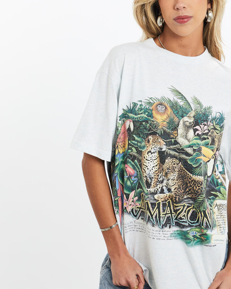 Vintage, 90s, Amazon, Rainforest, Wildlife, Tee, The Real Deal, size small, colour Multicolour, newtown, sydney, australia, thrift store, opshop, preloved, secondhand, sustainable, retro, antique, 70s, 80s, 90s, 2000s, 00s, fashion, clothing, streetwear, trendy, garment, style, boutique, store, shop, archive, sale, cheap, best, top, T-Shirts