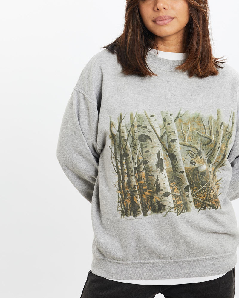 Vintage, 1996, Dear, Wildlife, Sweatshirt, The Real Deal, size extra small, colour Multicolour, newtown, sydney, australia, thrift store, opshop, preloved, secondhand, sustainable, retro, antique, 70s, 80s, 90s, 2000s, 00s, fashion, clothing, streetwear, trendy, garment, style, boutique, store, shop, archive, sale, cheap, best, top, Sweats and hoodies