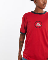 Vintage, Adidas, Tee, The Real Deal, size medium, colour Red, newtown, sydney, australia, thrift store, opshop, preloved, secondhand, sustainable, retro, antique, 70s, 80s, 90s, 2000s, 00s, fashion, clothing, streetwear, trendy, garment, style, boutique, store, shop, archive, sale, cheap, best, top, T-Shirts