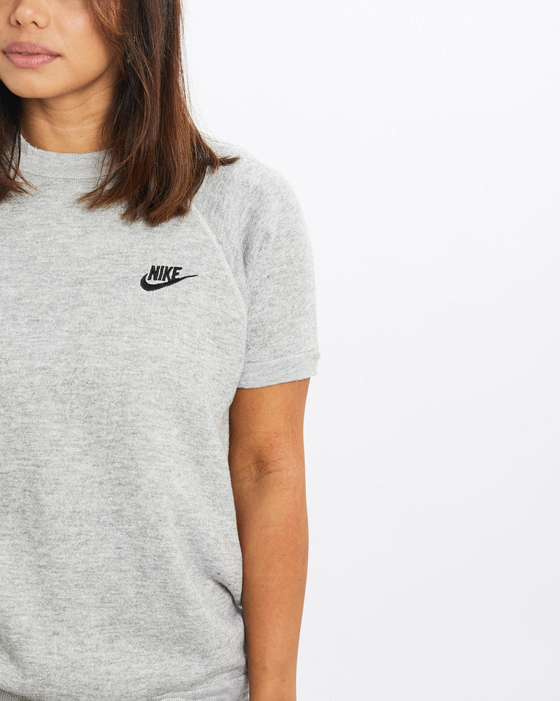 Vintage, 80s, Nike, Short, Sleeve, Sweatshirt, The Real Deal, size double extra small, colour Grey, newtown, sydney, australia, thrift store, opshop, preloved, secondhand, sustainable, retro, antique, 70s, 80s, 90s, 2000s, 00s, fashion, clothing, streetwear, trendy, garment, style, boutique, store, shop, archive, sale, cheap, best, top, Sweats and hoodies