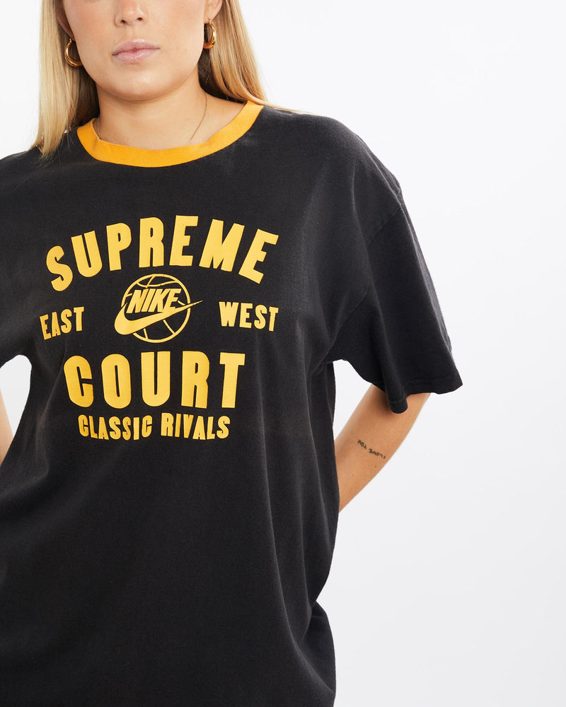 Vintage, Nike, Supreme, Court, Basketball, Tee, The Real Deal, size medium, colour Black, newtown, sydney, australia, thrift store, opshop, preloved, secondhand, sustainable, retro, antique, 70s, 80s, 90s, 2000s, 00s, fashion, clothing, streetwear, trendy, garment, style, boutique, store, shop, archive, sale, cheap, best, top, T-Shirts