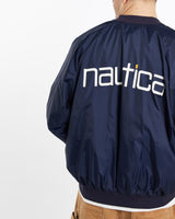 Vintage, 90s, Nautica, Bomber, Jacket, The Real Deal, size extra large, colour Navy, newtown, sydney, australia, thrift store, opshop, preloved, secondhand, sustainable, retro, antique, 70s, 80s, 90s, 2000s, 00s, fashion, clothing, streetwear, trendy, garment, style, boutique, store, shop, archive, sale, cheap, best, top, Jackets