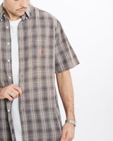 Vintage, 90s, Polo, Ralph, Lauren, Short, Sleeve, Button, Up, Shirt, The Real Deal, size extra large, colour Brown, newtown, sydney, australia, thrift store, opshop, preloved, secondhand, sustainable, retro, antique, 70s, 80s, 90s, 2000s, 00s, fashion, clothing, streetwear, trendy, garment, style, boutique, store, shop, archive, sale, cheap, best, top, Shirts