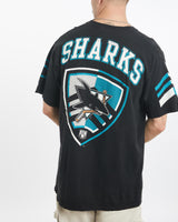 Vintage, 90s, NHL, San, Jose, Sharks, Tee, The Real Deal, size extra large, colour Black, newtown, sydney, australia, thrift store, opshop, preloved, secondhand, sustainable, retro, antique, 70s, 80s, 90s, 2000s, 00s, fashion, clothing, streetwear, trendy, garment, style, boutique, store, shop, archive, sale, cheap, best, top, T-Shirts