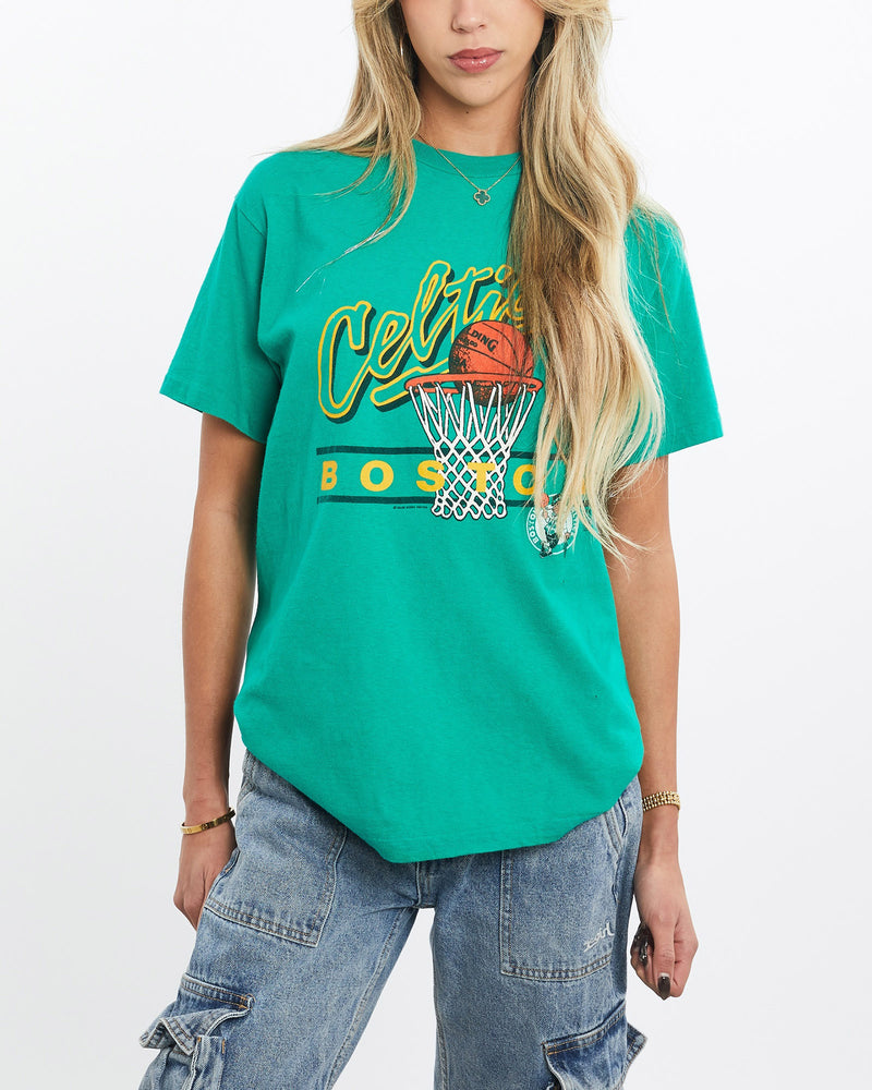 Vintage, 90s, NBA, Boston, Celtics, Tee, The Real Deal, size extra small, colour Green, newtown, sydney, australia, thrift store, opshop, preloved, secondhand, sustainable, retro, antique, 70s, 80s, 90s, 2000s, 00s, fashion, clothing, streetwear, trendy, garment, style, boutique, store, shop, archive, sale, cheap, best, top, T-Shirts