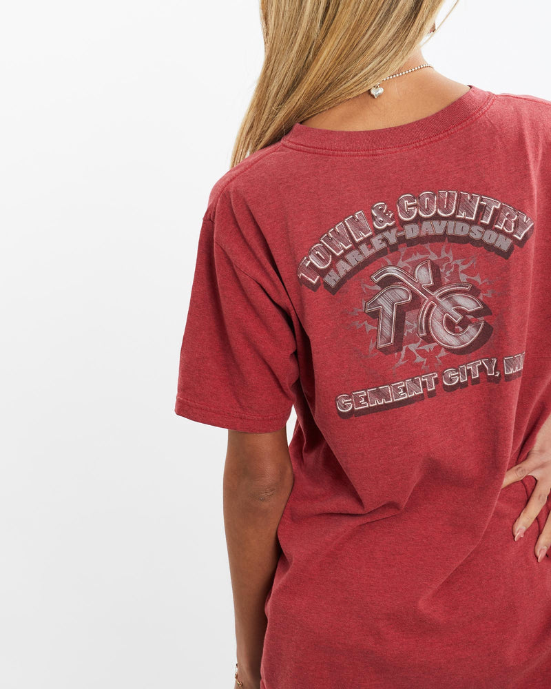 Vintage, Harley, Davidson, Tee, The Real Deal, size small, colour Red, newtown, sydney, australia, thrift store, opshop, preloved, secondhand, sustainable, retro, antique, 70s, 80s, 90s, 2000s, 00s, fashion, clothing, streetwear, trendy, garment, style, boutique, store, shop, archive, sale, cheap, best, top, T-Shirts