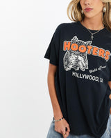 Vintage, 90s, Hooters, Tee, The Real Deal, size extra small, colour Black, newtown, sydney, australia, thrift store, opshop, preloved, secondhand, sustainable, retro, antique, 70s, 80s, 90s, 2000s, 00s, fashion, clothing, streetwear, trendy, garment, style, boutique, store, shop, archive, sale, cheap, best, top, T-Shirts