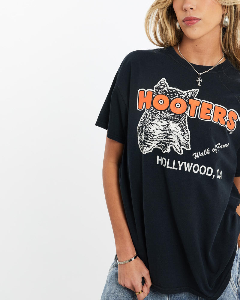 Vintage, 90s, Hooters, Tee, The Real Deal, size extra small, colour Black, newtown, sydney, australia, thrift store, opshop, preloved, secondhand, sustainable, retro, antique, 70s, 80s, 90s, 2000s, 00s, fashion, clothing, streetwear, trendy, garment, style, boutique, store, shop, archive, sale, cheap, best, top, T-Shirts