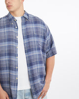 Vintage, 90s, Nautica, Short, Sleeve, Button, Up, Shirt, The Real Deal, size double extra large, colour Blue, newtown, sydney, australia, thrift store, opshop, preloved, secondhand, sustainable, retro, antique, 70s, 80s, 90s, 2000s, 00s, fashion, clothing, streetwear, trendy, garment, style, boutique, store, shop, archive, sale, cheap, best, top, Shirts