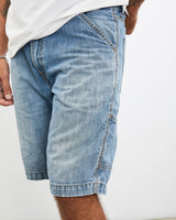 Vintage, Levi's, Denim, Carpenter, Shorts, The Real Deal, size 36", colour Blue, newtown, sydney, australia, thrift store, opshop, preloved, secondhand, sustainable, retro, antique, 70s, 80s, 90s, 2000s, 00s, fashion, clothing, streetwear, trendy, garment, style, boutique, store, shop, archive, sale, cheap, best, top, Shorts