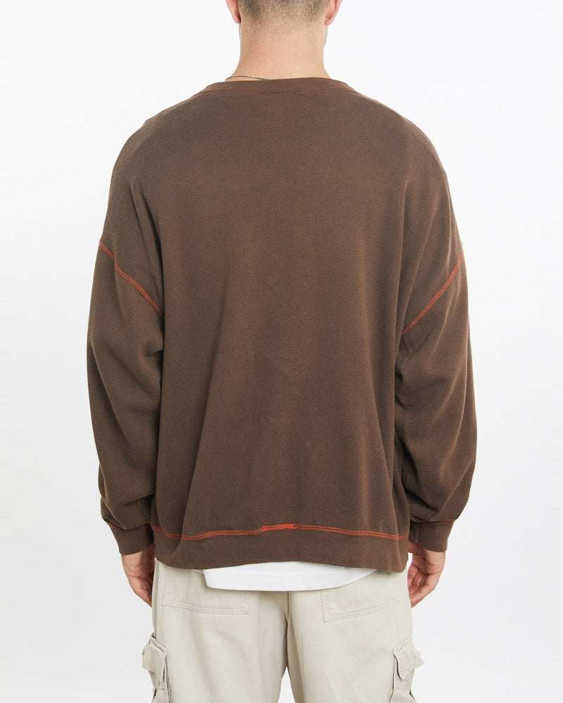 Vintage, NFL, Cleveland, Browns, Sweatshirt, The Real Deal, size extra large, colour Brown, newtown, sydney, australia, thrift store, opshop, preloved, secondhand, sustainable, retro, antique, 70s, 80s, 90s, 2000s, 00s, fashion, clothing, streetwear, trendy, garment, style, boutique, store, shop, archive, sale, cheap, best, top, Sweats and hoodies