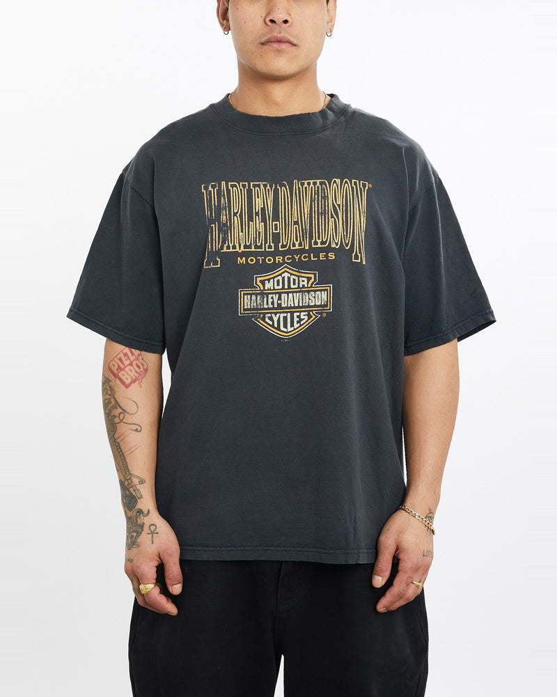 Vintage, 1990, Harley, Davidson, Tee, The Real Deal, size extra large, colour Black, newtown, sydney, australia, thrift store, opshop, preloved, secondhand, sustainable, retro, antique, 70s, 80s, 90s, 2000s, 00s, fashion, clothing, streetwear, trendy, garment, style, boutique, store, shop, archive, sale, cheap, best, top, T-Shirts