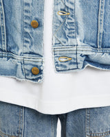 Vintage, Lee, Denim, Jacket, The Real Deal, size small, colour Blue, newtown, sydney, australia, thrift store, opshop, preloved, secondhand, sustainable, retro, antique, 70s, 80s, 90s, 2000s, 00s, fashion, clothing, streetwear, trendy, garment, style, boutique, store, shop, archive, sale, cheap, best, top, Jackets