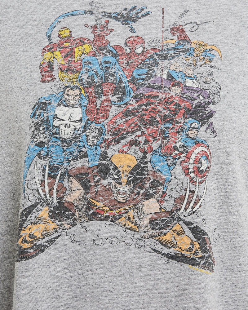 Vintage, Marvel, Super, Hero, Tee, The Real Deal, size medium, colour Grey, newtown, sydney, australia, thrift store, opshop, preloved, secondhand, sustainable, retro, antique, 70s, 80s, 90s, 2000s, 00s, fashion, clothing, streetwear, trendy, garment, style, boutique, store, shop, archive, sale, cheap, best, top, T-Shirts