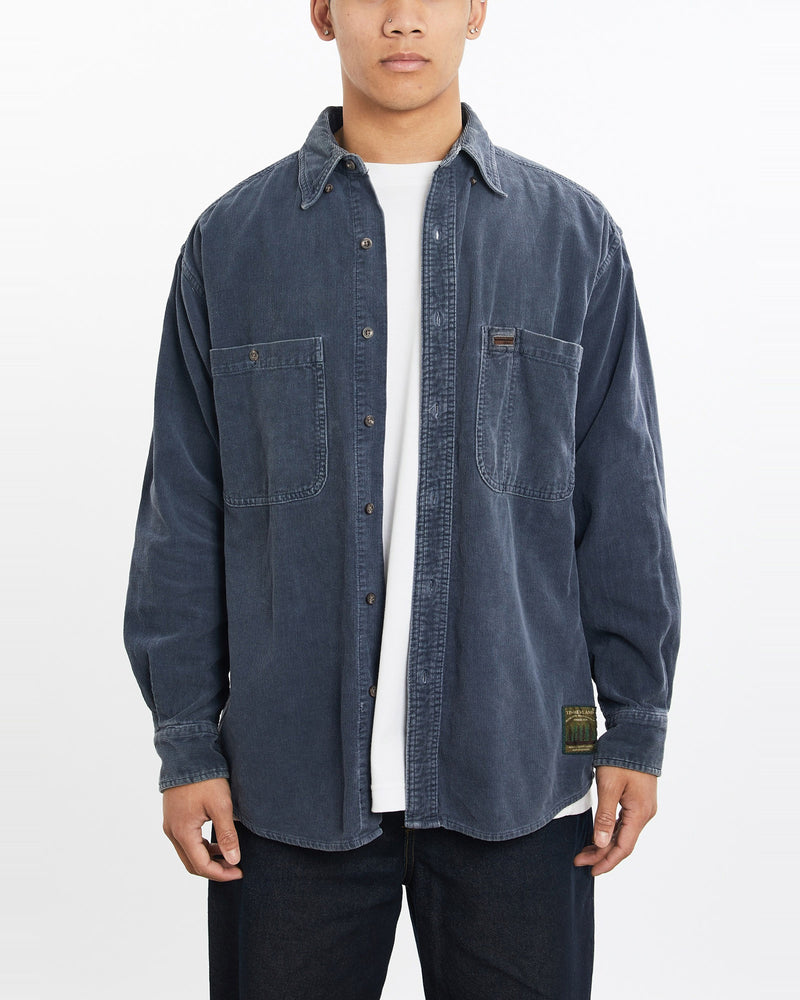 Vintage, Timberland, Corduroy, Button, Up, Shirt, The Real Deal, size large, colour Navy, newtown, sydney, australia, thrift store, opshop, preloved, secondhand, sustainable, retro, antique, 70s, 80s, 90s, 2000s, 00s, fashion, clothing, streetwear, trendy, garment, style, boutique, store, shop, archive, sale, cheap, best, top, Shirts