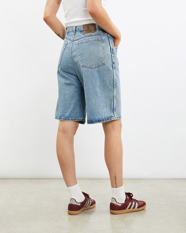 Vintage, Wrangler, Denim, Shorts, The Real Deal, size 31", colour Blue, newtown, sydney, australia, thrift store, opshop, preloved, secondhand, sustainable, retro, antique, 70s, 80s, 90s, 2000s, 00s, fashion, clothing, streetwear, trendy, garment, style, boutique, store, shop, archive, sale, cheap, best, top, Shorts