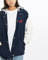 Vintage, 90s, Nike, Athletic, Hooded, Coaches, Jacket, The Real Deal, size small, colour Multicolour, newtown, sydney, australia, thrift store, opshop, preloved, secondhand, sustainable, retro, antique, 70s, 80s, 90s, 2000s, 00s, fashion, clothing, streetwear, trendy, garment, style, boutique, store, shop, archive, sale, cheap, best, top, Jackets