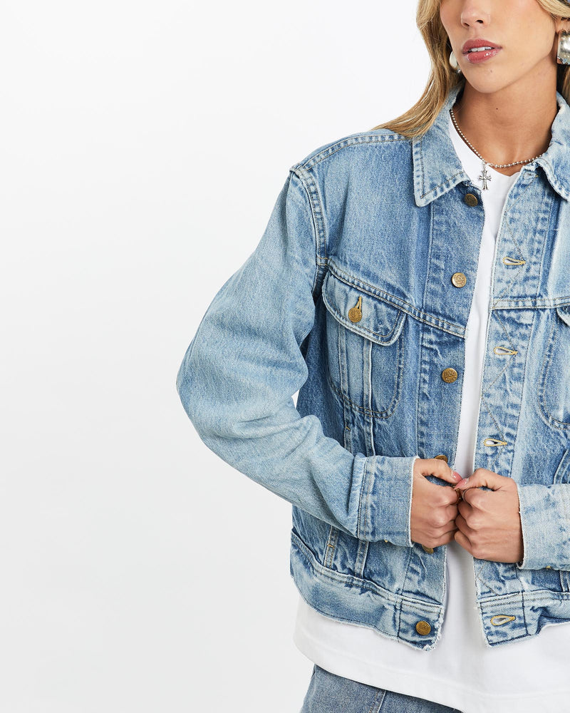 Vintage, Lee, Denim, Jacket, The Real Deal, size small, colour Blue, newtown, sydney, australia, thrift store, opshop, preloved, secondhand, sustainable, retro, antique, 70s, 80s, 90s, 2000s, 00s, fashion, clothing, streetwear, trendy, garment, style, boutique, store, shop, archive, sale, cheap, best, top, Jackets