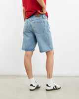 Vintage, Wrangler, Denim, Shorts, The Real Deal, size 31", colour Blue, newtown, sydney, australia, thrift store, opshop, preloved, secondhand, sustainable, retro, antique, 70s, 80s, 90s, 2000s, 00s, fashion, clothing, streetwear, trendy, garment, style, boutique, store, shop, archive, sale, cheap, best, top, Shorts
