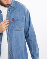 Vintage, Levi's, Denim, Button, Up, Shirt, The Real Deal, size double extra large, colour Blue, newtown, sydney, australia, thrift store, opshop, preloved, secondhand, sustainable, retro, antique, 70s, 80s, 90s, 2000s, 00s, fashion, clothing, streetwear, trendy, garment, style, boutique, store, shop, archive, sale, cheap, best, top, Shirts