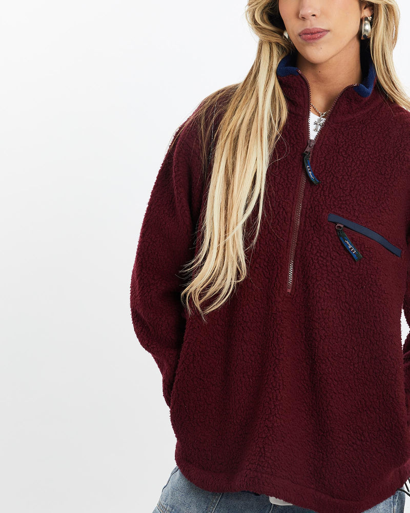 Vintage, 90s, L.L., Bean, Fleece, Sweatshirt, The Real Deal, size small, colour Burgundy, newtown, sydney, australia, thrift store, opshop, preloved, secondhand, sustainable, retro, antique, 70s, 80s, 90s, 2000s, 00s, fashion, clothing, streetwear, trendy, garment, style, boutique, store, shop, archive, sale, cheap, best, top, Sweats and hoodies