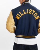 Vintage, 90s, Williston, State, College, Varsity, Jacket, The Real Deal, size large, colour Multicolour, newtown, sydney, australia, thrift store, opshop, preloved, secondhand, sustainable, retro, antique, 70s, 80s, 90s, 2000s, 00s, fashion, clothing, streetwear, trendy, garment, style, boutique, store, shop, archive, sale, cheap, best, top, Jackets