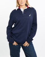 Vintage, Nautica, Rugby, Shirt, The Real Deal, size medium, colour Navy, newtown, sydney, australia, thrift store, opshop, preloved, secondhand, sustainable, retro, antique, 70s, 80s, 90s, 2000s, 00s, fashion, clothing, streetwear, trendy, garment, style, boutique, store, shop, archive, sale, cheap, best, top, Shirts