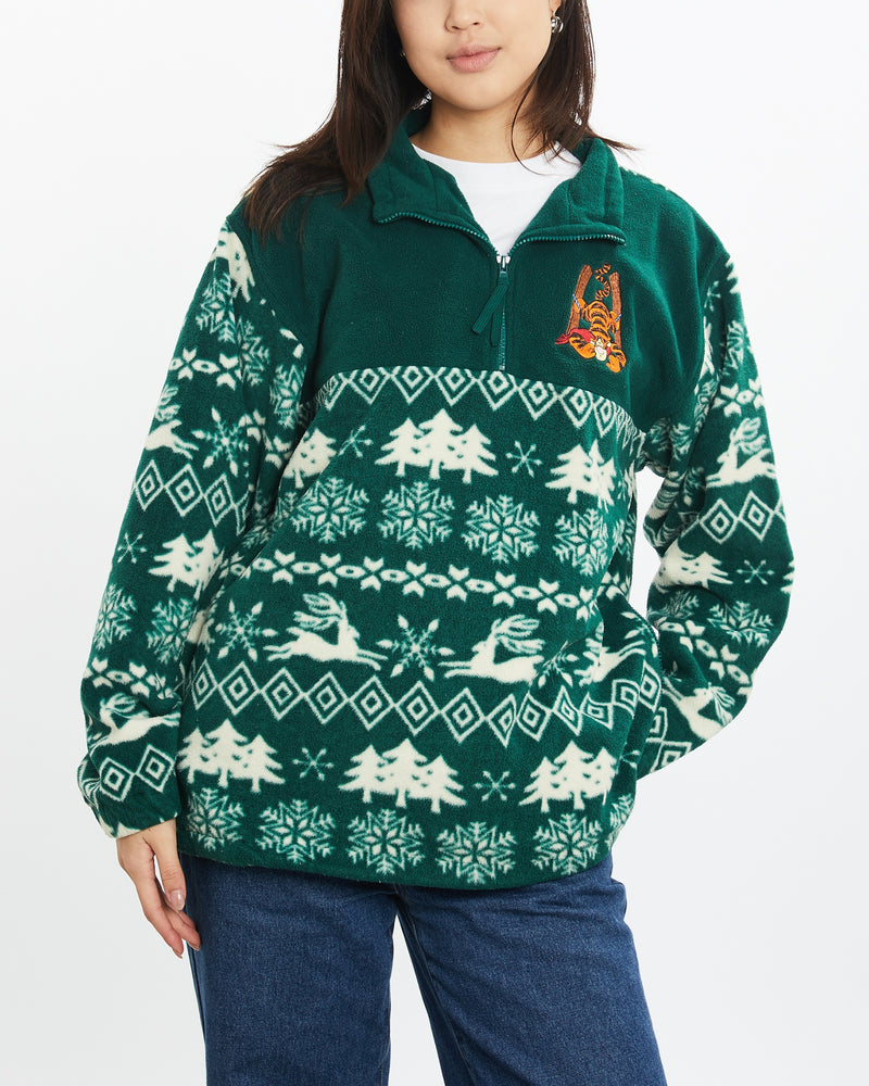 Vintage 90s Disney Winnie The Pooh Tigger Quarter Zip Fleece Sweatshirt <br>M , The Real Deal , newtown, sydney, australia, thrift store, opshop, preloved, secondhand, sustainable, retro, antique, 70s, 80s, 90s, 2000s, 00s, fashion, clothing, streetwear, trendy, garment, style, boutique, store, shop, archive, sale, cheap, best, top