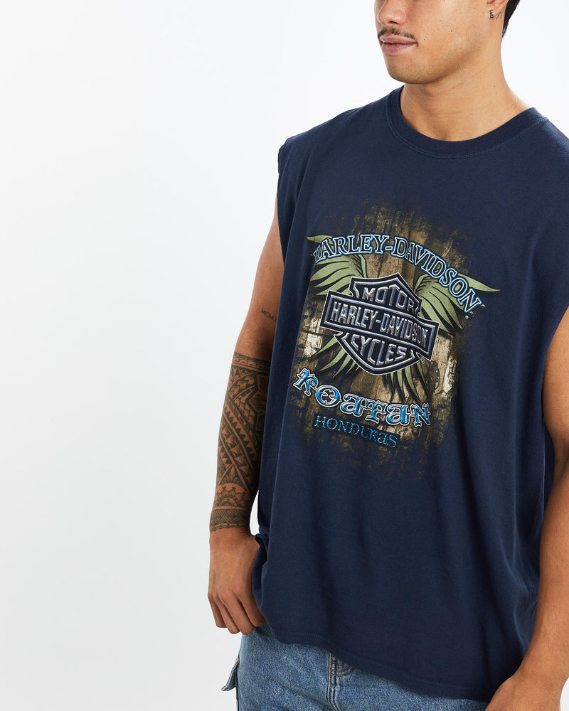 Vintage, Harley, Davidson, Tank, The Real Deal, size extra large, colour Blue, newtown, sydney, australia, thrift store, opshop, preloved, secondhand, sustainable, retro, antique, 70s, 80s, 90s, 2000s, 00s, fashion, clothing, streetwear, trendy, garment, style, boutique, store, shop, archive, sale, cheap, best, top, T-Shirts